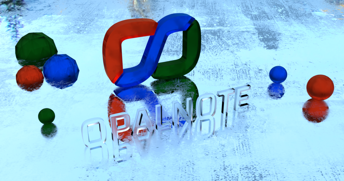 A frosty scene featuring the Opalnote logo